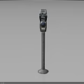 Parking Meter Equipment With Metal Pole Display Screen And Buttons For Outdoor Use