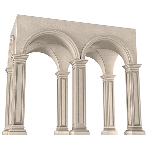 European-style arch dome ceiling Roman column 3d model