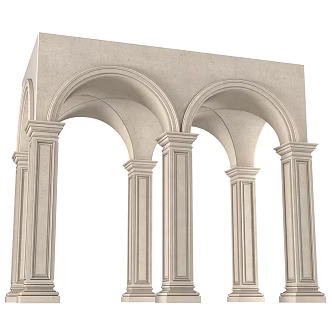 European-style arch dome ceiling Roman column 3d model