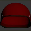 Red Tactical Weapon Helmet Made Of Leather With Stitching And Metal Rivets