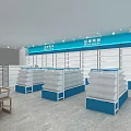 Modern Retail Store Interior With Bright Lighting Shelves Display Racks And Service Counter