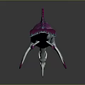 Game and Movie Mythical Creature Character with Pink White Stripes Dorsal Fins and Long Snout