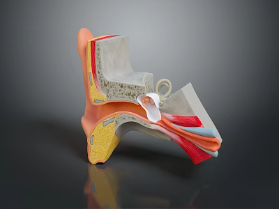 Ear Ear canal Cochlear medical teaching aids Medical furniture 3d model
