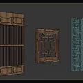 Traditional Wooden Carved Decorative Panels With Intricate Lattice Designs And Geometric Patterns
