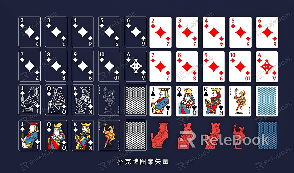 Poker Game Card Poker Game Poker Face Book Spades Red Squares Plum Leaf Play model