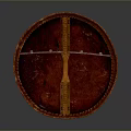 Traditional Red Drum With Round Surface Wooden Cross Strips And Braided Edge