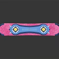 Pink Glitter And Blue Sports Skateboard With Modern Design And Smooth Finish