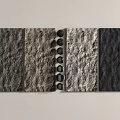 Textured Background Wall Design With Gray And Black Panels For Modern Interior 3d model