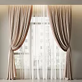 Elegant Beige Roman Shades With Sheer Curtains For Modern Window Treatment