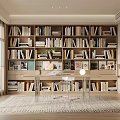 Modern Study Room Interior With Bookshelves Filled With Books And Wooden Desk Near Window