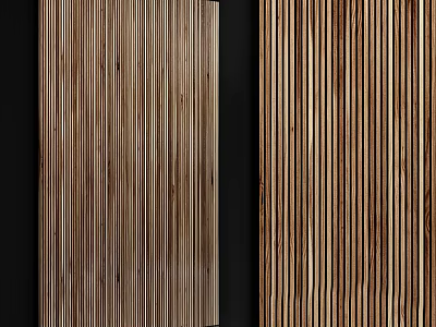 Modern Wooden Partition With Vertical Slats As Stylish Interior Room Divider 3d model
