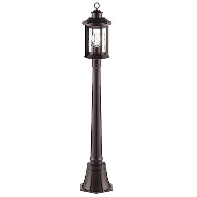 Traditional Floor Lamp with Dark Brown Metal Stand and Glass Lampshade for Home Decor 3d model