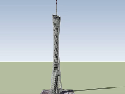Stunning Modern Tower With Lattice Structure Tall Spire And Stable Base 3d model
