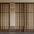 Minimalist Sliding Doors With Wooden Frames And Translucent Panels In Modern Interior