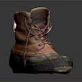 Brown and Green Leather Boots With Lace Up Design And Durable Rubber Sole