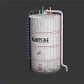 Stainless Steel Cylindrical Industrial Tank With Martine Brand And Piping Structure