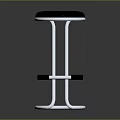 Modern Bar Stool Furniture With Black Seat Silver Metal Frame And Footrest