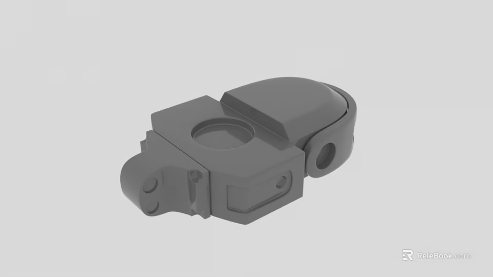 Gray 3D Mechanical Part Model Featuring Structural Holes And Engineering Components 3d model 
