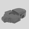 Gray 3D Mechanical Part Model Featuring Structural Holes And Engineering Components