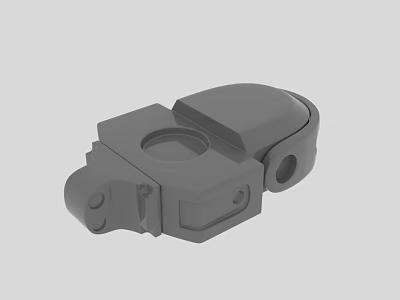 Gray 3D Mechanical Part Model Featuring Structural Holes And Engineering Components 3d model