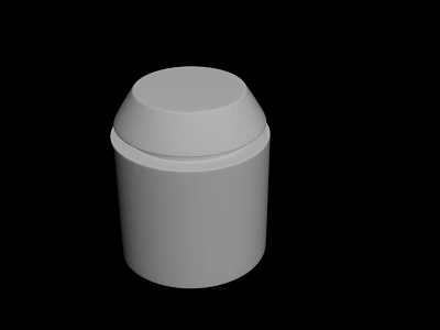Minimalist White Cylindrical Container With Sealed Lid On Black Background 3d model