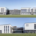 Modern School Simple School 3d model