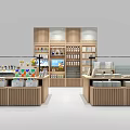 Modern Wooden Display Shelves With Multi Tiered Design For Retail Product Organization