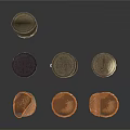 Vintage Rustic Metal Cans As Household Items With Open Lids And Various Sizes