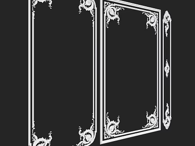 Decorative Frame Components With Ornate Patterns And Multiple White Designs 3d model