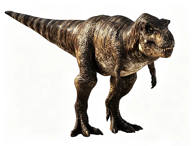 Realistic Tyrannosaurus Rex Dinosaur Model With Brown Beige Skin And Strong Legs 3d model