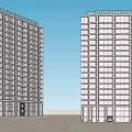 Modern High Rise Apartment Buildings With Glass Curtain Walls And Golden Frames Exterior Design