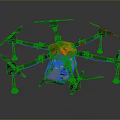 Hexacopter Drone With Orange Central Unit White Payload Black Frame Propellers And Landing Gear