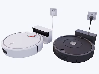 Smart Robot Vacuums With Charging Docks For Automatic Home Cleaning 3d model