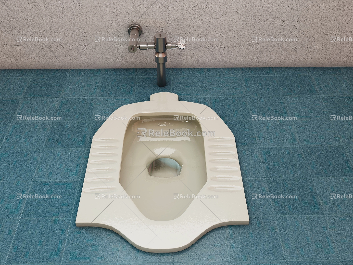 Squat toilet foot flush 3d model