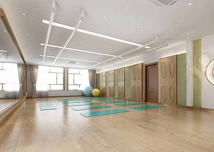 New Chinese Yoga Room Zen Yoga Club Classroom Locker Yoga Equipment 3d model