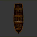 Vintage Wooden Boat Design With Curved Hull And Wooden Planks