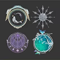 Delicate Round Decorative Coasters With Snowflake Moon Butterfly And Floral Patterns