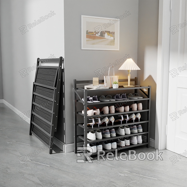 Folding small shoe rack model