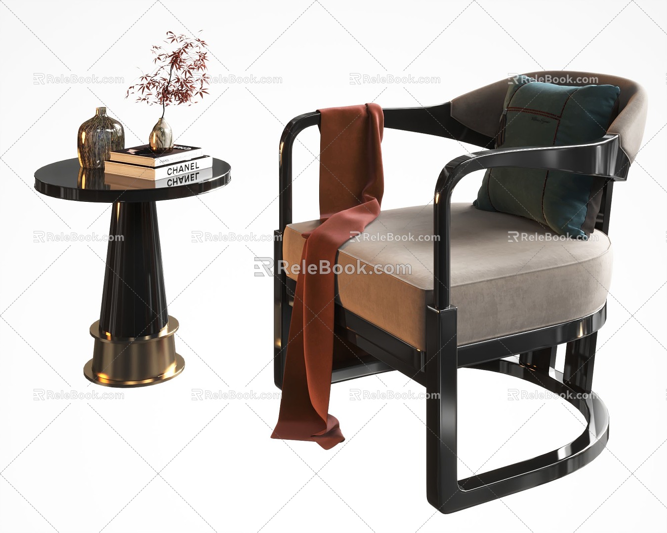 Leisure Chair New Chinese Style Leisure Chair Hall Leisure Chair New Chinese Style Single Chair Guest 3d model