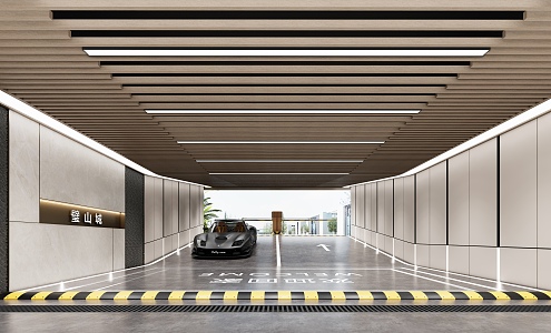 Modern Parking Basement Parking 3d model