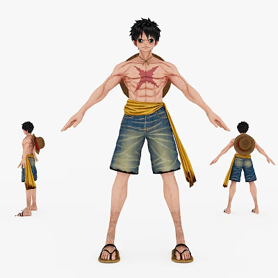 Modern anime character Luffy 3d model Modern anime character Luffy 3d model