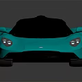 Turquoise Sports Car With Black Roof Sleek Design Black Wheels On Dark Background With Reflection