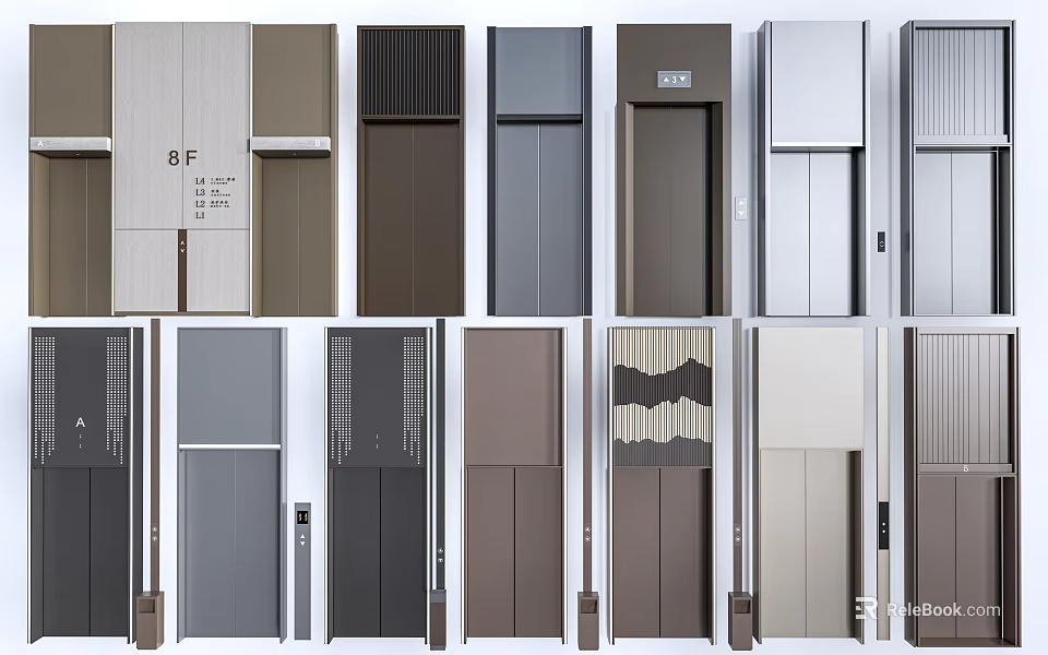 Modern Elevator Door Designs With Various Colors Different Styles And Contemporary Looks 3d model 