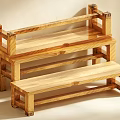 Wooden Step Stools With Simple Light Wood Design For Indoor Use