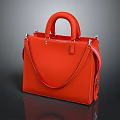 Orange Leather Handbag With Stylish Design Top Handle And Adjustable Shoulder Strap 3d model