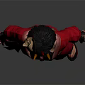 Game Movie Character In Red Traditional Outfit With Headpiece And Sash