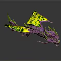 Vibrant Purple Green Dragon With Yellow Patterned Wings And Scaled Body