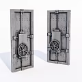 Sturdy Metal Security Doors With Wheel Handle Lock Mechanism And Riveted Design