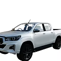 Toyota White Pickup Truck with Double Cab and Black Wheels Modern Exterior