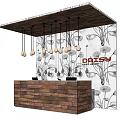 Modern reception desk 3d model
